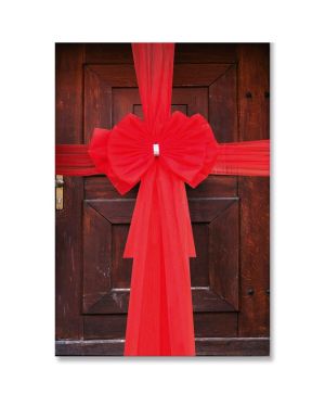 Large Red Door Bow