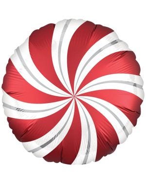 Sangria Red Candy Swirl Balloon - 18&quot; Foil