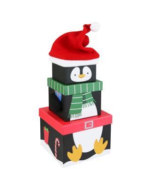 Penguin Plush Stacking Boxes - 35cm