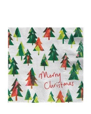 ECO Merry Christmas Tree Napkins - 33cm (20pk)