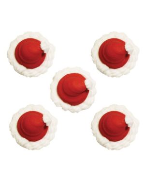 Santa Hat Sugar Cake Toppers (5pk)
