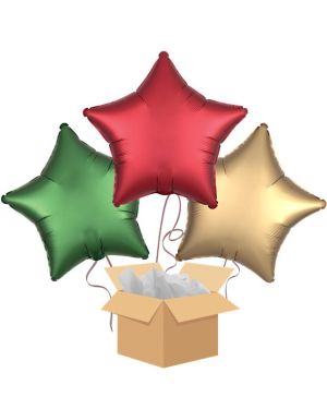 Festive Stars Balloon Bouquet - Delivered Inflated