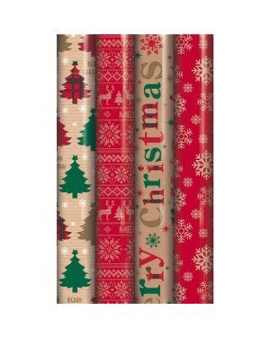 Kraft Wrapping Paper Roll 4m - Assorted Designs
