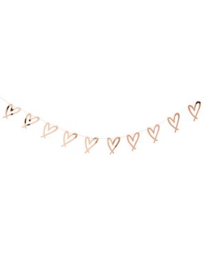 She Said Yaaas Rose Gold Heart Paper Garland - 2m