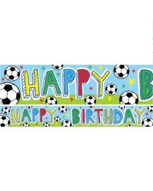 Football Paper Birthday Banners - 1m (3pk)