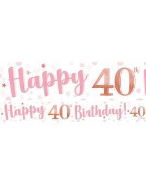 40th Birthday Glitz &amp; Glamour Paper Banners (3pk)