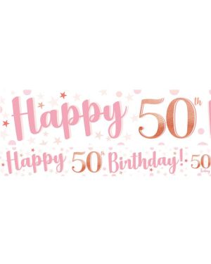 50th Birthday Glitz &amp; Glamour Paper Banners (3pk)