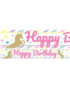 Unicorn Sparkle Paper Banners - 1m (3pk)