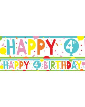 4th Birthday Paper Banners - 1m (3pk)