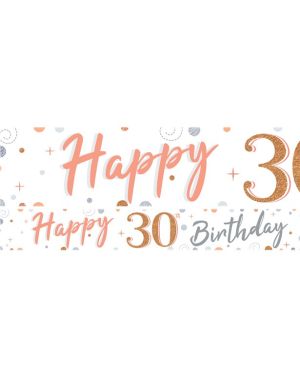 30th Sparkling Fizz Paper Banners - 1m (3pk)