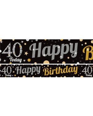 40th Birthday Paper Banners - 1m (3pk)