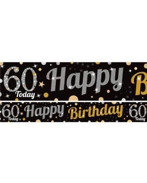 60th Birthday Paper Banners - 1m (3pk)