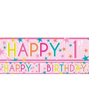 Girls 1st Birthday Paper Banners - 1m (3pk)