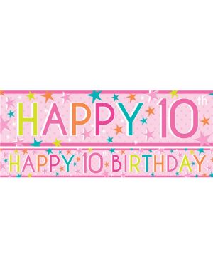 Girls 10th Birthday Paper Banners - 1m (3pk)