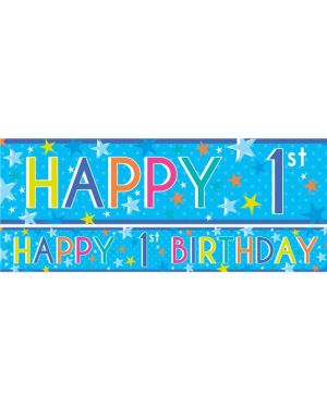 Boys 1st Birthday Paper Banners - 1m (3pk)