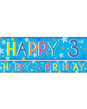 Boys 3rd Birthday Paper Banners - 1m (3pk)