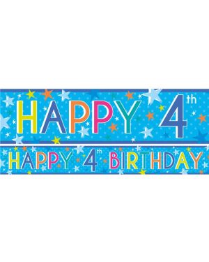 Boys 4th Birthday Paper Banners - 1m (3pk)