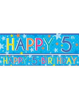 Boys 5th Birthday Paper Banners - 1m (3pk)