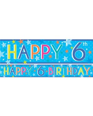 Boys 6th Birthday Paper Banners - 1m (3pk)