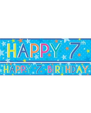 Boys 7th Birthday Paper Banners - 1m (3pk)