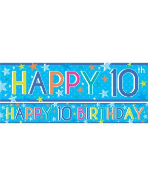 Boys 10th Birthday Paper Banners - 1m (3pk)