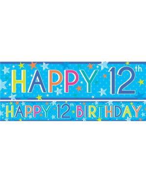 Boys 12th Birthday Paper Banners - 1m (3pk)