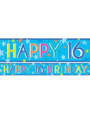 Boys 16th Birthday Paper Banners - 1m (3pk)
