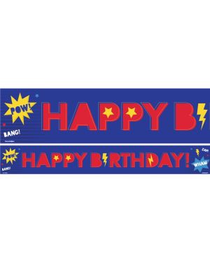 Superhero Paper Birthday Banners (3pk)