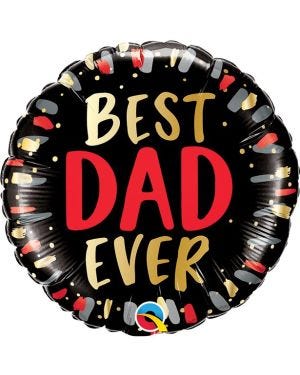 Best Dad Ever Black &amp; Gold Balloon - 18&quot; Foil