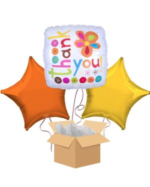 Thank You Flowers Balloon Bouquet - Delivered Inflated