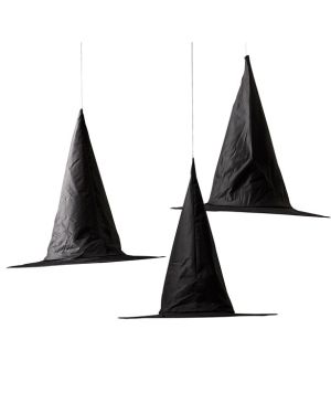 Hanging Black Witches Hats (3pk)