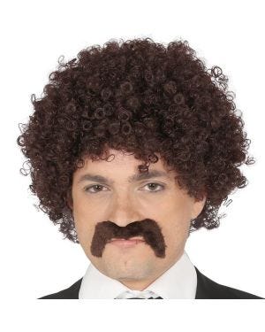 80s Retro Wig &amp; Tash