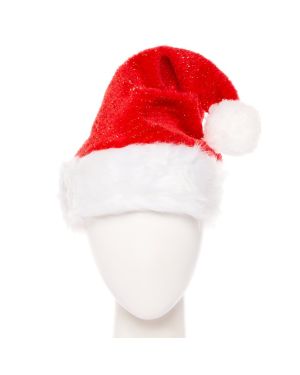 Plush Glitter Santa Hat