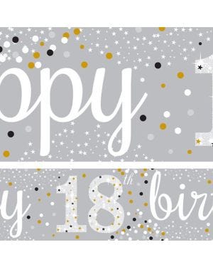 Happy 18th Birthday Celebration Paper Banners - 1m (3pk)