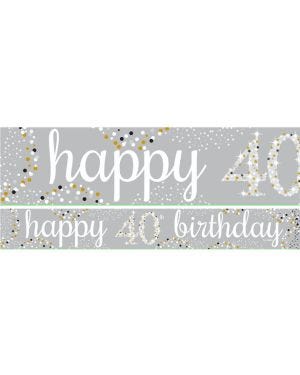 Happy 40th Birthday Celebration Paper Banners - 1m (3pk)