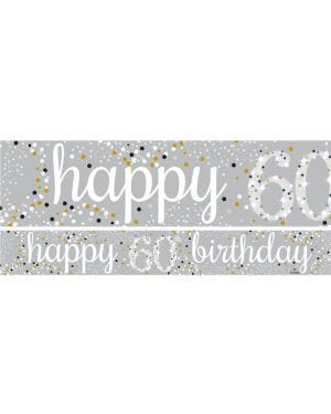 Happy 60th Birthday Celebration Paper Banners - 1m (3pk)