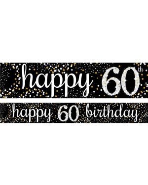 Happy 60th Birthday Blue Paper Banners - 1m (3pk)
