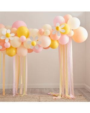 Happy Easter Spring Daisy Balloon Arch - 70 Balloons