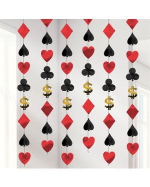 Casino Hanging Strings Decoration - 2.1m (6pk)