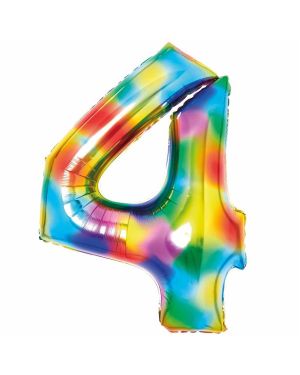 Rainbow Foil Number Balloon - 34&quot;