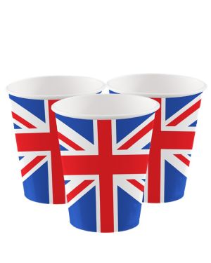 Union Jack Paper Cups - 250ml (8pk)