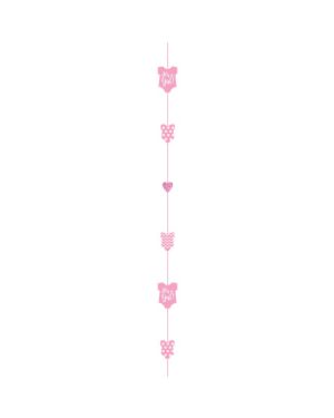 Pink Baby Girl Glitter Paper Balloon Tail - 1.8m