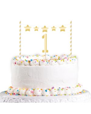 Gold 1st Birthday Cake Topper