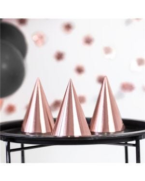Rose Gold Metallic Cone Hats (6pk)