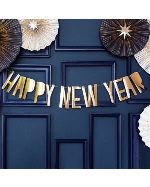 Gold &#039;Happy New Year&#039; Paper Letter Banner - 90cm
