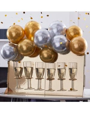 Gold Drinks Stand with Balloons