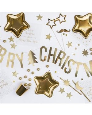 Gold Merry Christmas Banner - 1.5m
