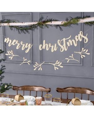 Merry Christmas Wooden Banner - 2m