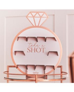 Rose Gold Hen Party Ring Shot Wall