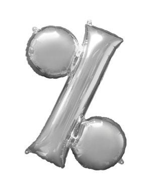 Silver Percentage Balloon - 34&quot; Foil 